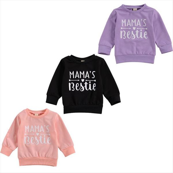 

0 3y autumn infant baby girls boys sweatshirt letter print long sleeve pullover 3 colors, Black