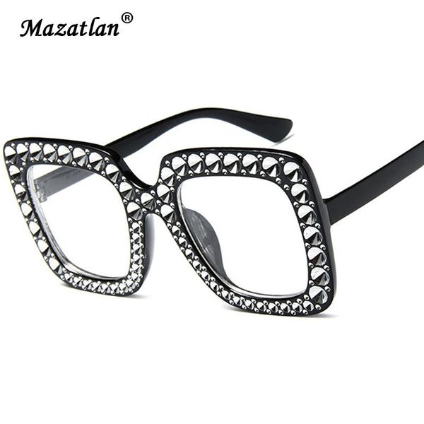 

fashion sunglasses frames oversized rhinestone glasses frame women models black large square transparent lens ladies luxury