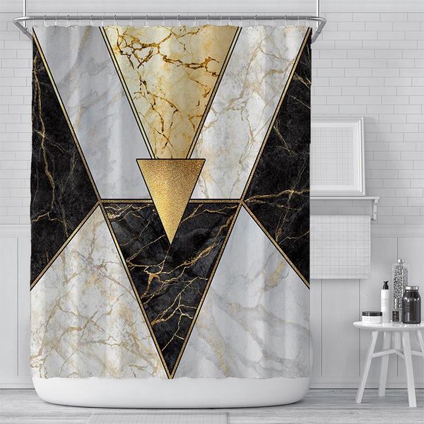 

shower curtains marble pattern geometric curtain waterproof bathroom in the