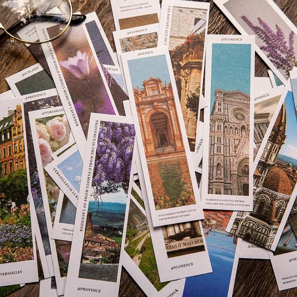 

bookmark 30pcs famous city bookmarks aesthetic decorative papeleria school teacher gift stationery supplies