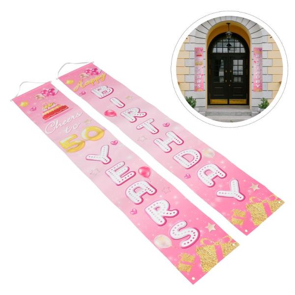

curtain & drapes 1pair birthday couplet decor party door banner decorative