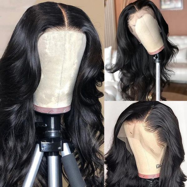 

ccollege body wave 13x6 type t hd transparent lace wigs 30 32 inch malaysia remy human hair for women glueless pre plucked1, Black;brown
