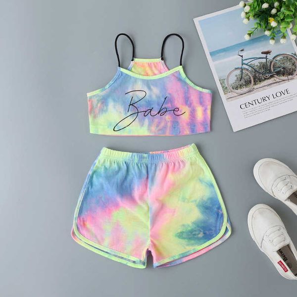 Малыш для девочек Tye Die Active Outfit набор для детей Прекрасные бутиковые наряды тренировки Pajama детей 210529