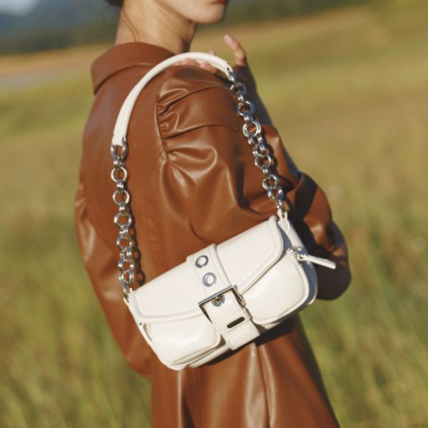 

pu leather women baguette shoulder ladi underarm fashion dign cool girls chain clutch purse handbags