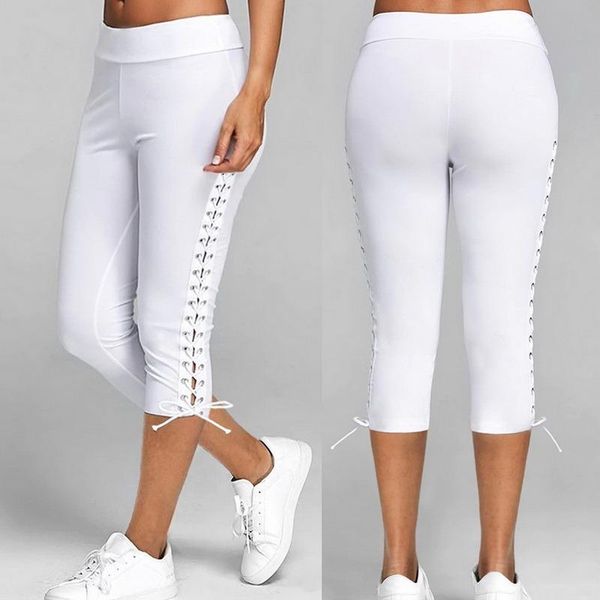 

women's leggings spring and summer elastic high waist slim seamless bandage solid color casual fitness track pants 5xl, Black