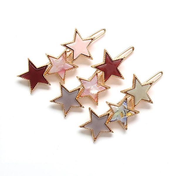 

cute star hair clips for kids girls sweet hairpins elegant colorful acrylic korean fashion barrettes headwear accessories, Slivery;white