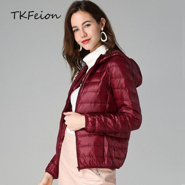 

women hooded jacket ultra light plus size s-4xl warm duck down filler spring autumn thin female slim coat clothes mujer chaqueta women', Black;brown