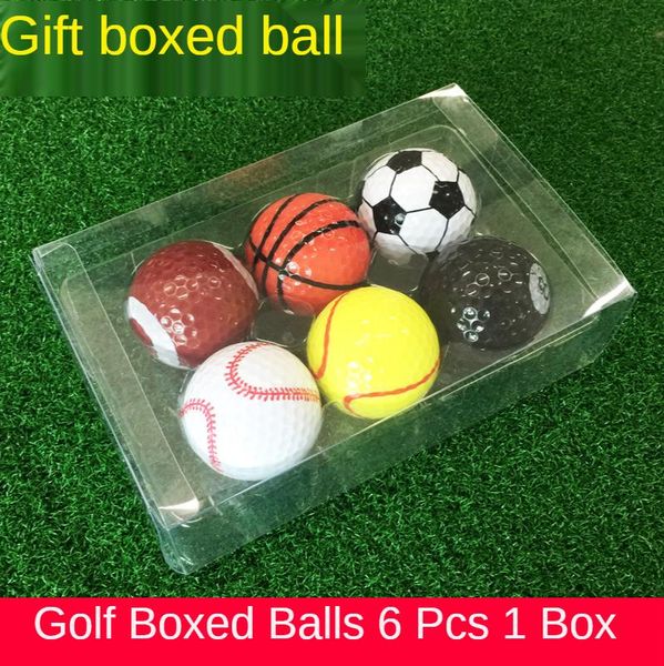 

golf balls style multi-style resistant double-layer game ball boxed brand gift box 6 pcs 1 rubber