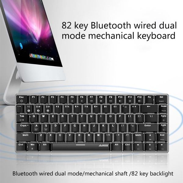 

ajazz ak33 mechanical gaming keyboard led rgb backlight switch 82 keys bluetooth drop keyboards