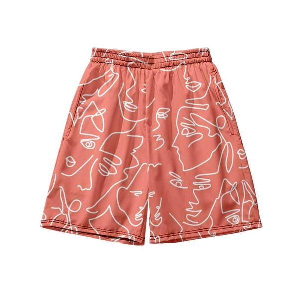 

men's shorts 2021 summer seaside beach home large size curve holiday 3d printing quick-drying, White;black