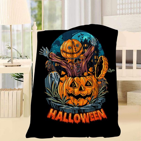 

pumpkin headed human twin light weight super soft blanket/microfiber throw blanket plush for bed couch and living room