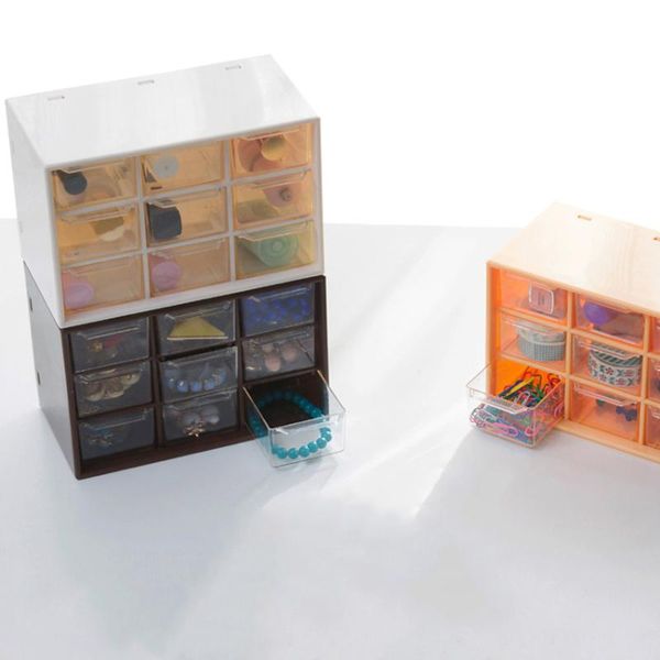 

storage drawers portable small 9-square grid jewelry box drawer type multi-functional rings earrings organizer case for women gift