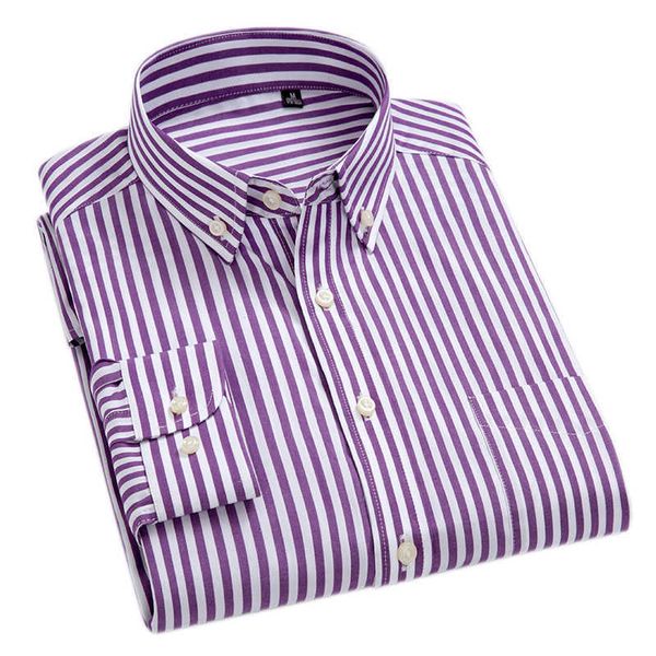 

100% cotton high-grade brand men's clothing men oxford striped social shirts leisure style men's formal business shirts 210629, White;black
