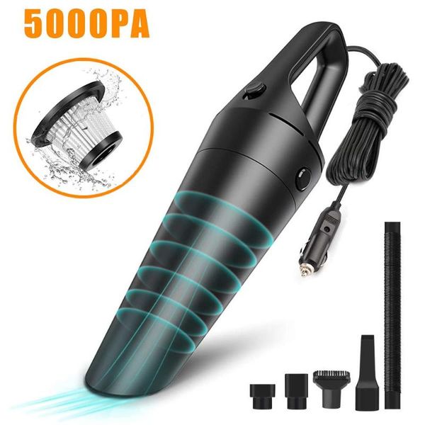 

vacuum cleaner wired 12v car handheld black auto 5000pa high pressure wet and dry