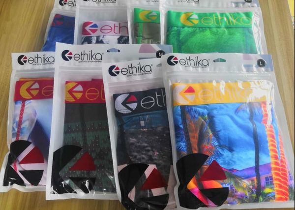 

22 popular designer men's ethika underwear fashion 3d printed boxing underwear, Black;white