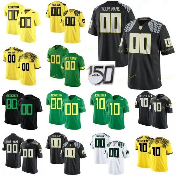 

ncaa college jerseys oregon ducks 10 justin herbert 7 cj verdell 5 kayvon thibodeaux 3 johnny johnson iii custom football stitched, Black