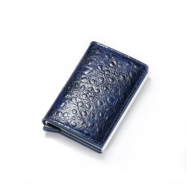 

card holders classic leather men wallet id holder for aluminium purse male rifd bank, Brown;gray