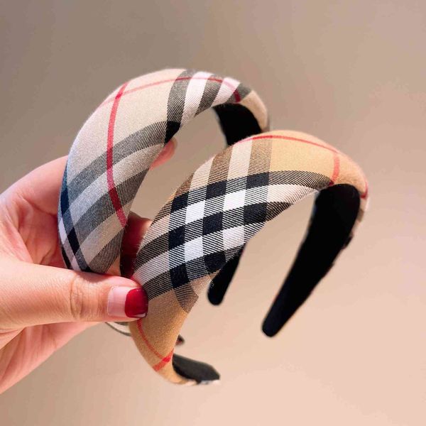 

barrettes hairpin early autumn temperament ~ net red classic british lattice wide headband increased skull jewelry, Golden;silver
