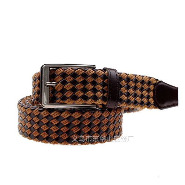 

waistbands men's leather braided belt, wax rope and bran paper belt, Black;brown