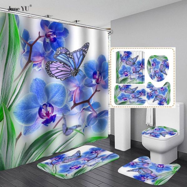 

janeyu digital printing polyester [flower series set 4] bathroom curtain sets of 4 pieces shower curtains