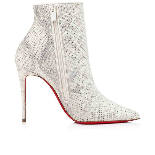 

elegantly women pumps boots black suede/leather calfskin shoes red bottom ankle boot so-kate booty plume 100mm heel side zip luxury designer