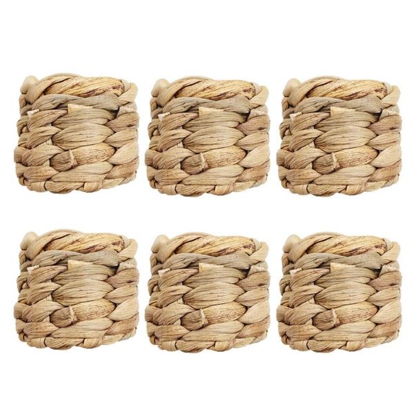 

rustic napkin rings set of 6 handmade grass woven ring wedding home decor natural serviette buckles holder