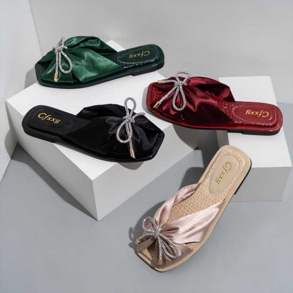 

slippers summer pu cross-tied sandals women 2021 open toe flat solid thick bottom non-slip outside fashion zapatos de mujer, Black
