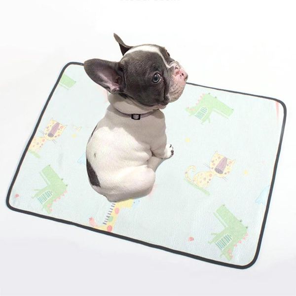 

kennels & pens summer pet ice silks cooling mat breathable mesh double-side usable dog cat sleeping blanket pad supplies ye-