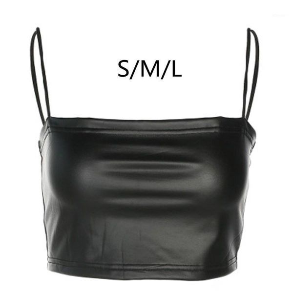 

camisoles & tanks fashion punk women party beach seaside dating pu leather tube camisole streetwear skinny sleeveless, Black;white