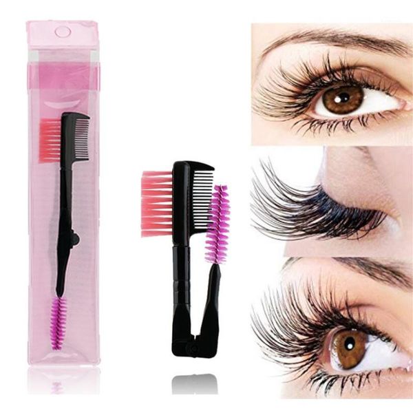 

single double-folded eyebrow comb eyelash curler folding portable model beauty tool w11