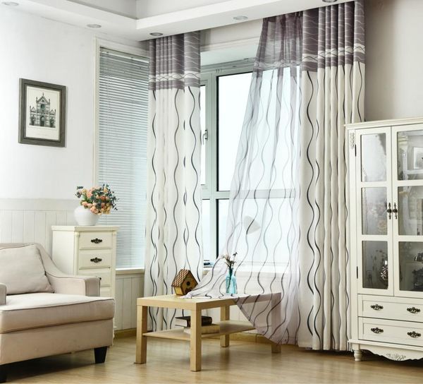

curtain & drapes curtains for living dining room bedroom classic black and white stripe flat environmental protection printing cortina