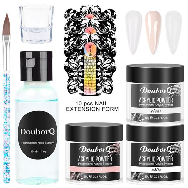 

nail acrylic powder kit and liquid monomer nails art decoration for manicure set crystal glitter 3d tips carving tools 1187