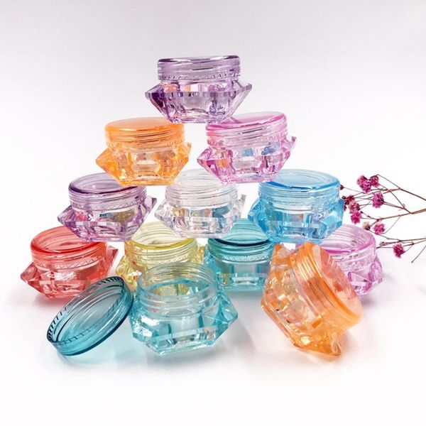 

30/50/100pcs 3g 5g mini diamond face cream box small sample bottles refillable storage & jars