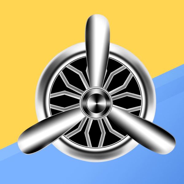 

car propellar fan shape diffuser alloy air purifier freshener vent clip-on (silver)