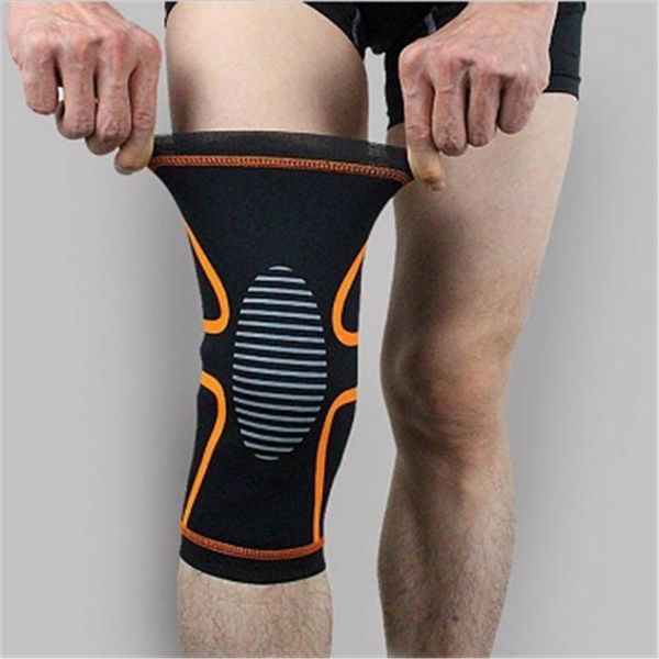 

sports kneepad men pressurized elastic knee pads support fitness gear basketball volleyball brace protector elbow &, Black;gray