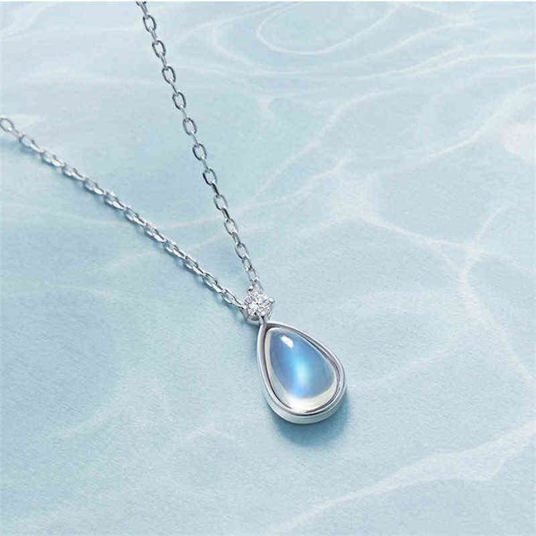 

925 sterling silver water drop charm pendant choker necklace for girl women statement wedding jewelry dz814