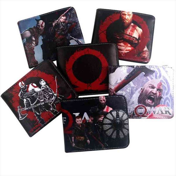 

wallet men god of war ps4 credit card holders for boy use purses coin pocket, Red;black