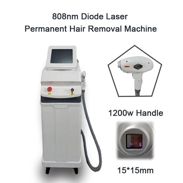 

1200w strong power 808nm wavelength diode laser machine painless fast permanent hair removal skin rejuvenation beauty equipment, Black