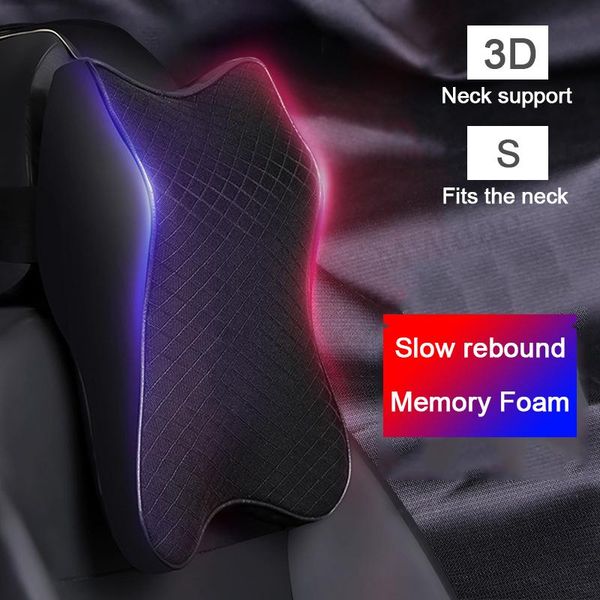 

seat cushions car cushion headrest pillow support breathable soft posture correction massage neck 3d memory cotton accessories