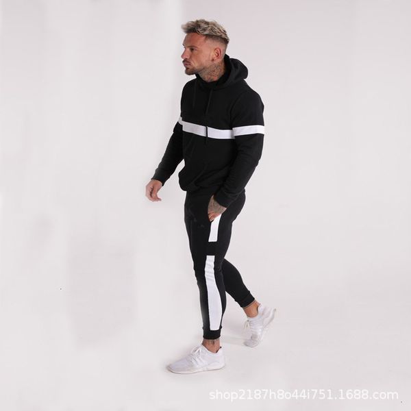 

men's muscle 2010 tracksuits brother fashion pants hooded bodysuit, Gray