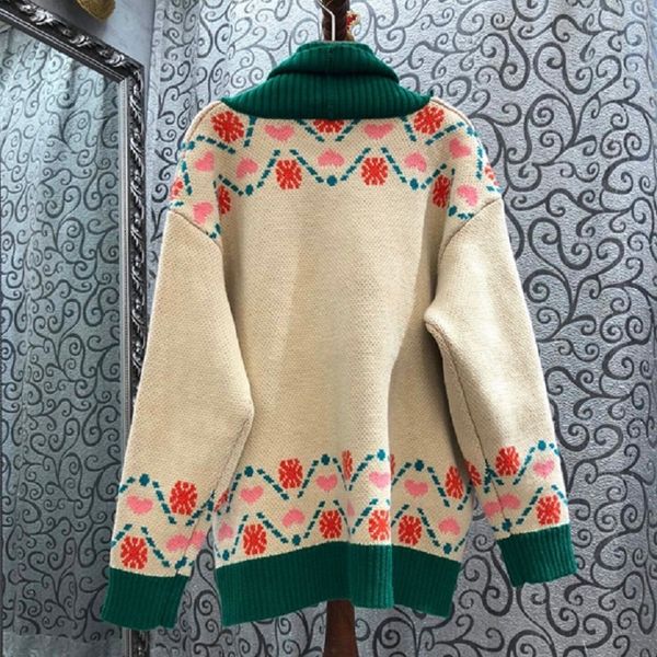 

jackets 2021 winter women cute animal patterns knitting long sleeve casual sweater cardigan coats, Black