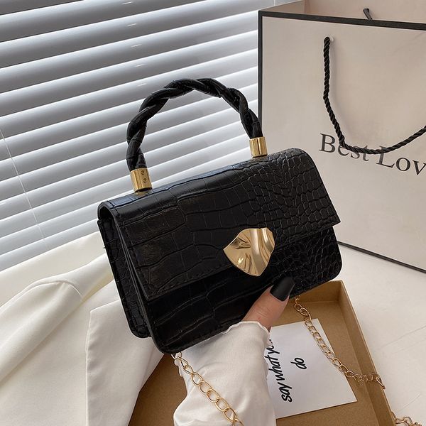 

evening bag 2021 japanese and korean fashion temperament buckle small square portable women's pu pattern single shoulder