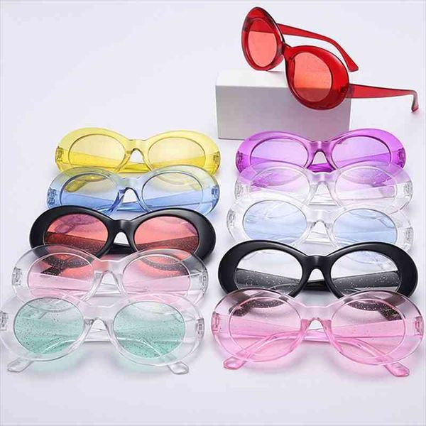 

fashion cool unique dazzle particle lens oval style sunglasses women men party brand sesign sun glasses oculos de sol, White;black