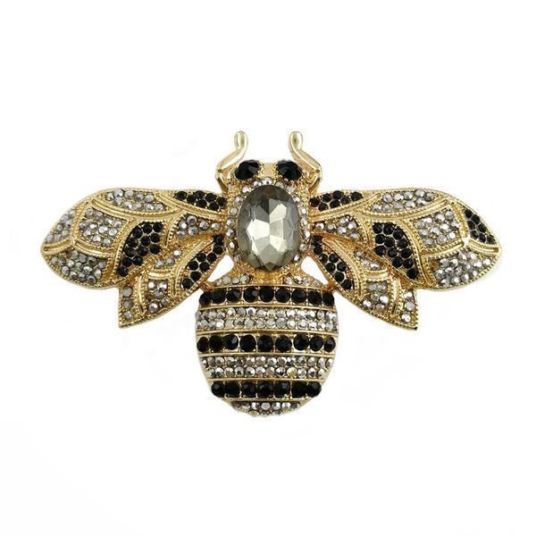 

bling large insect bee brooch crystal rhinestone insect pin for women, Gray