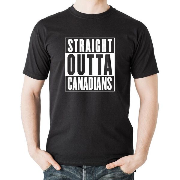

men's t-shirts white design print straight outta canadians men ice hockey t-shirt, White;black