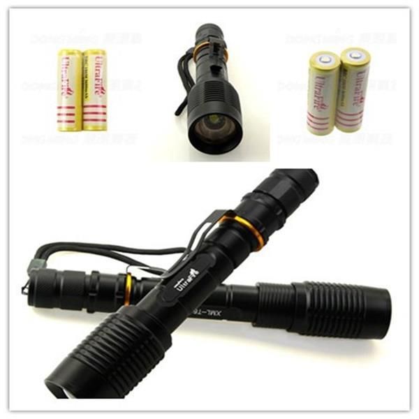 

brightness flat mirror 4.2v powerful led tactical waterproof for camping bicycing + 2 * 18650 rechargable battery flashlights tor torches