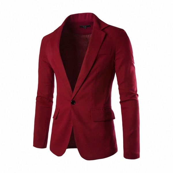 

2016 selling new brand clothing spring one button men blazer slim fit costume homme suit jacket masculine blazer 8 color f6vn#, White;black