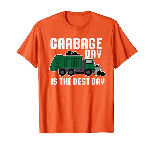 

garbage day is the day - fun garbage truck t-shirt, White;black