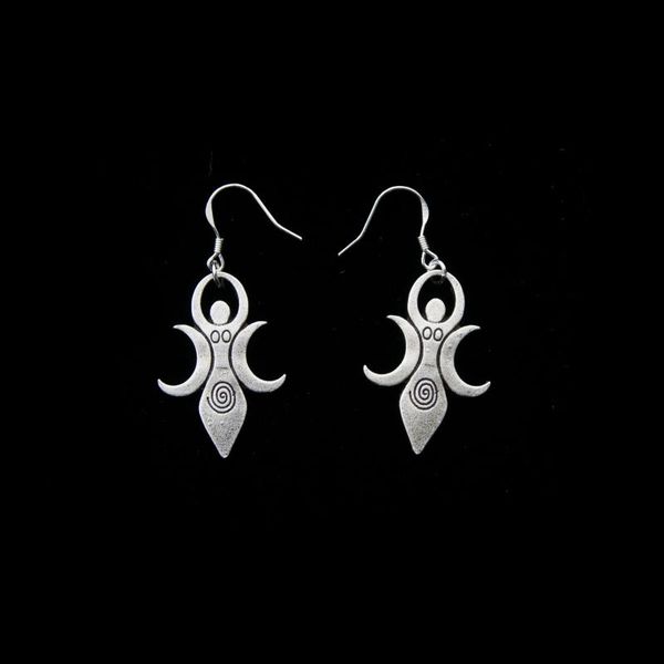 

dangle & chandelier witchcraft amulet occult wiccan jewelry earrings, Silver