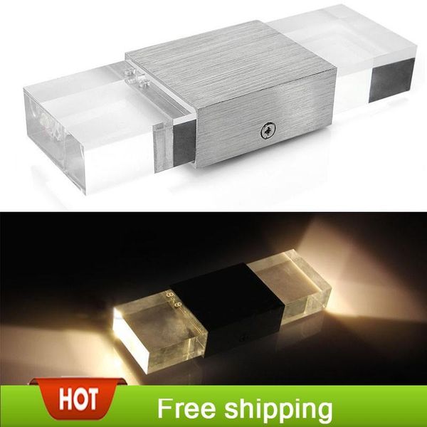 

modern 4w led wall light bathroom aluminum case, acrylic crystal lamp bedroom living room house